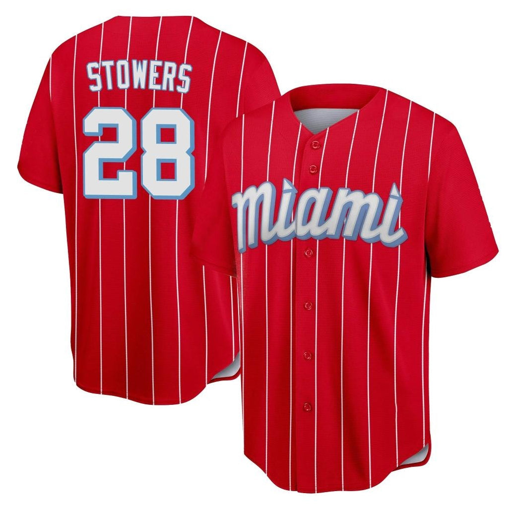 Boles M.Marlins #28 Kyle Stowers Player Red City Connect Home Game Stitched Jerseys
