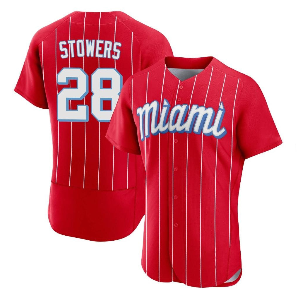 Boles M.Marlins #28 Kyle Stowers Player Red City Connect Home Limited Elite Stitched Jerseys