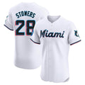 Boles M.Marlins #28 Kyle Stowers Player White  Home Limited Elite Stitched Jerseys