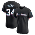 Boles M.Marlins #34 Liam Hicks Player Black Vapor Home Limited Elite Stitched Jerseys