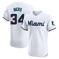 Boles M.Marlins #34 Liam Hicks Player White  Home Limited Elite Stitched Jerseys