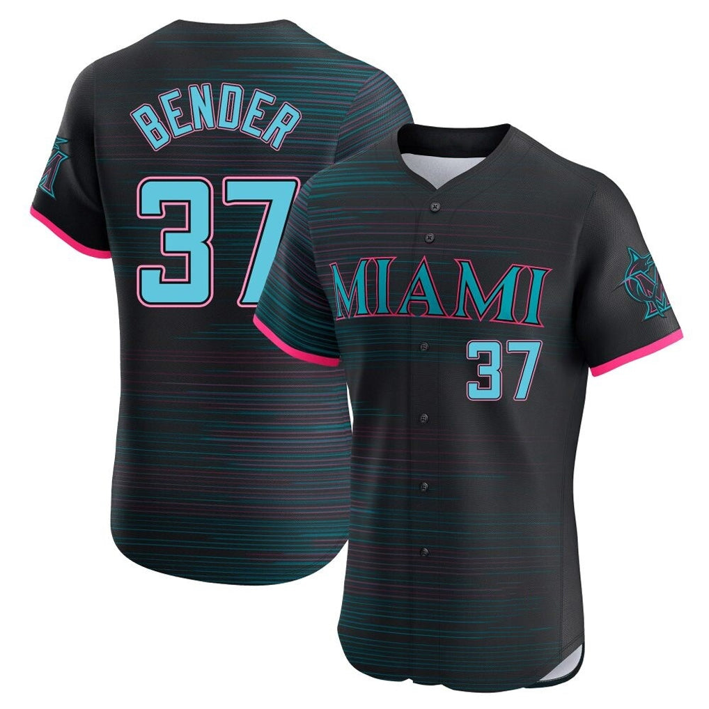 Boles M.Marlins #37 Anthony Bender Player Black City Connect Home Limited Elite Stitched Jerseys