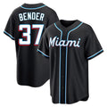 Boles M.Marlins #37 Anthony Bender Player Black Fashion Out Home Game Stitched Jerseys