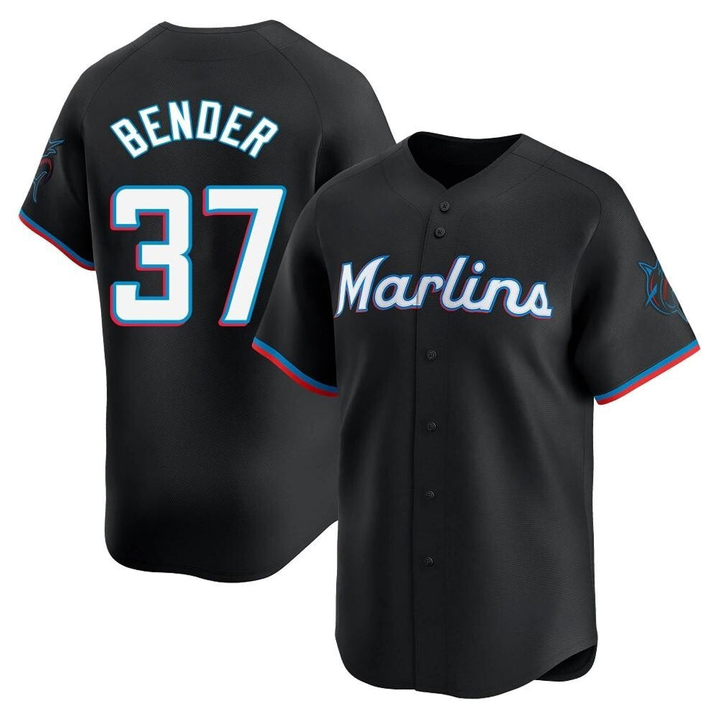 Boles M.Marlins #37 Anthony Bender Player Black  Home Limited Stitched Jerseys