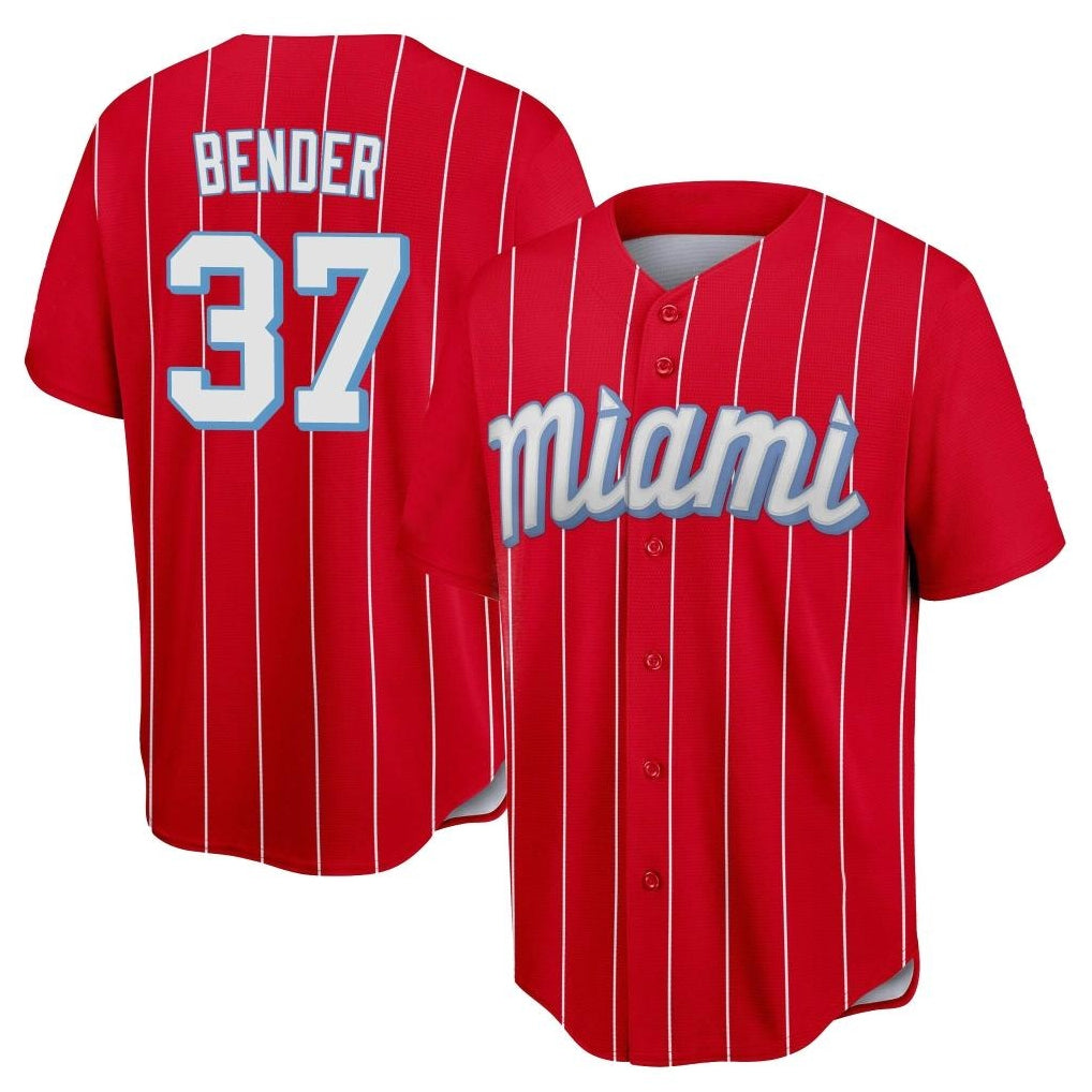 Boles M.Marlins #37 Anthony Bender Player Red City Connect Home Game Stitched Jerseys