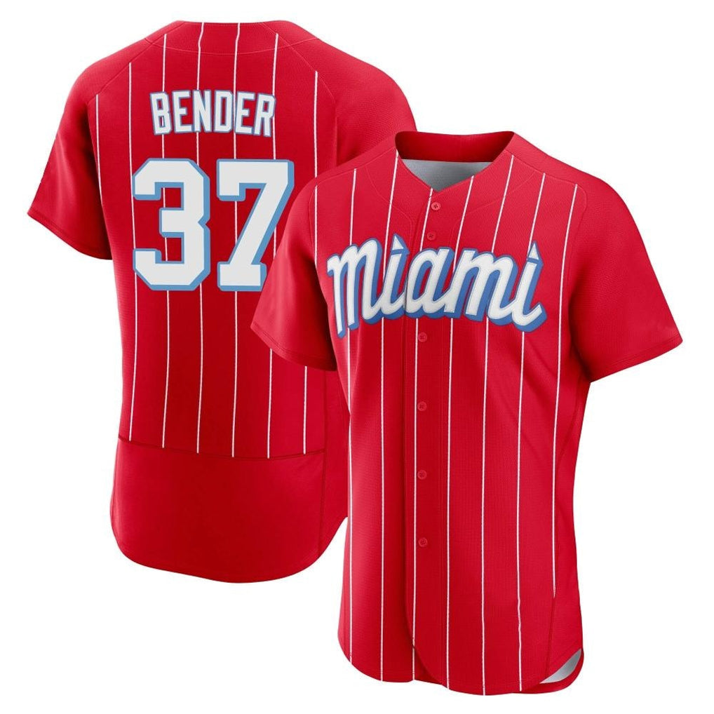 Boles M.Marlins #37 Anthony Bender Player Red City Connect Home Limited Elite Stitched Jerseys