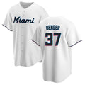 Boles M.Marlins #37 Anthony Bender Player White  Home Game Stitched Jerseys