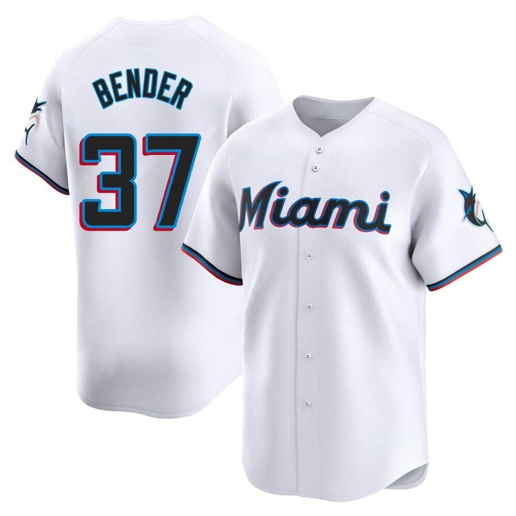 Boles M.Marlins #37 Anthony Bender Player White  Home Limited Stitched Jerseys