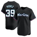 Boles M.Marlins #39 Eury Perez Player Black  Home Limited Stitched Jerseys