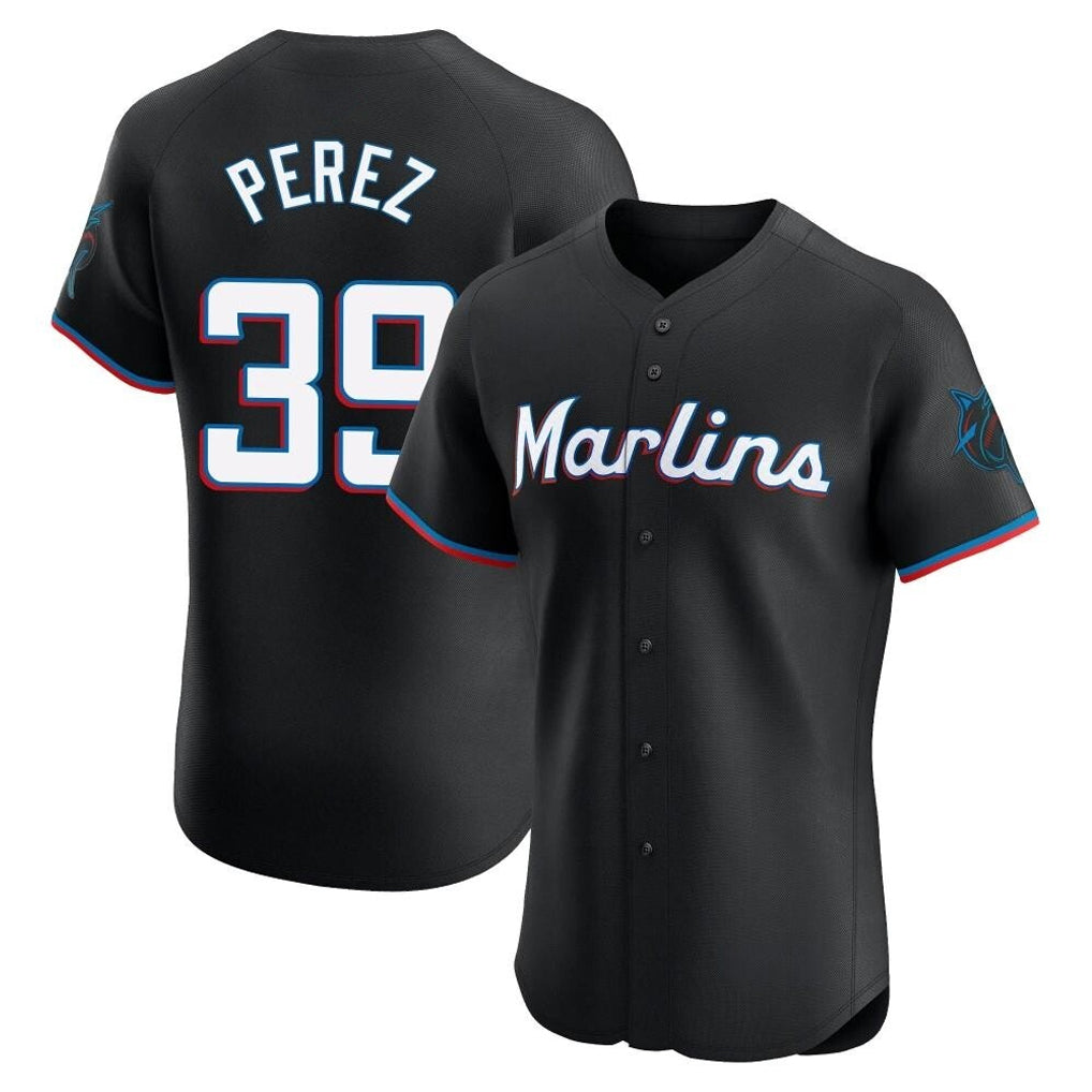 Boles M.Marlins #39 Eury Perez Player Black Vapor Home Limited Elite Stitched Jerseys