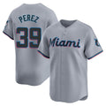 Boles M.Marlins #39 Eury Perez Player Gray Home Limited Stitched Jerseys