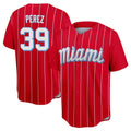Boles M.Marlins #39 Eury Perez Player Red City Connect Home Game Stitched Jerseys