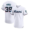 Boles M.Marlins #39 Eury Perez Player White  Home Limited Elite Stitched Jerseys