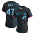 Boles M.Marlins #47 John King Player Black City Connect Home Limited Elite Stitched Jerseys
