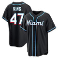 Boles M.Marlins #47 John King Player Black Fashion Out Home Game Stitched Jerseys
