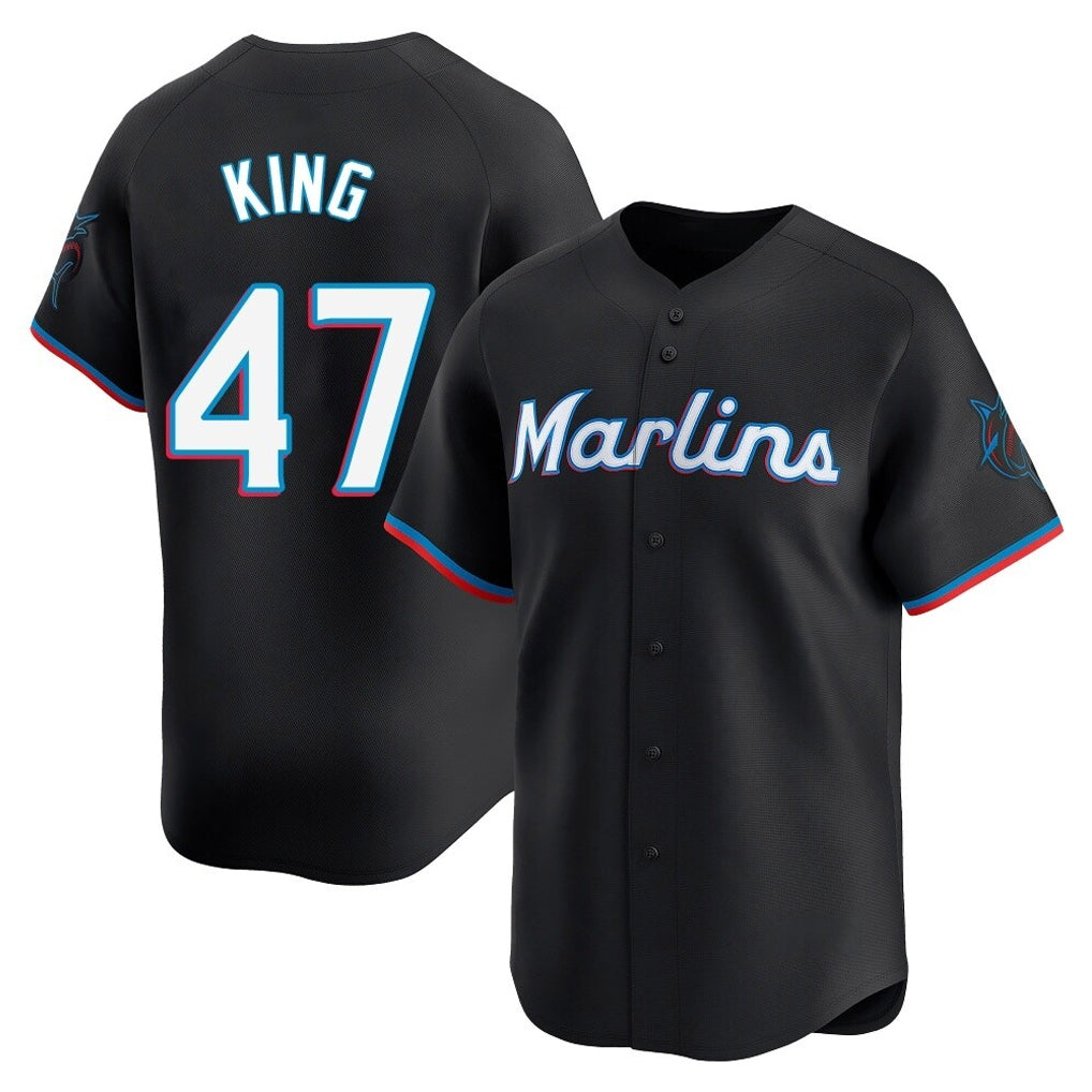 Boles M.Marlins #47 John King Player Black Home Limited Stitched Jerseys