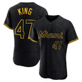 Boles M.Marlins #47 John King Player Black Snake Skin City Home Limited Elite Stitched Jerseys