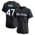 Boles M.Marlins #47 John King Player Black Vapor Home Limited Elite Stitched Jerseys