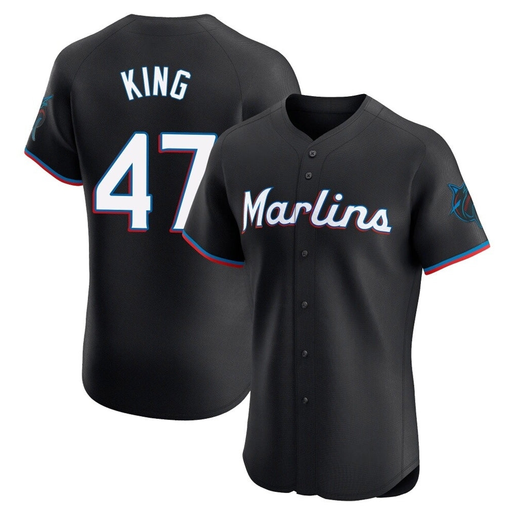 Boles M.Marlins #47 John King Player Black Vapor Home Limited Elite Stitched Jerseys