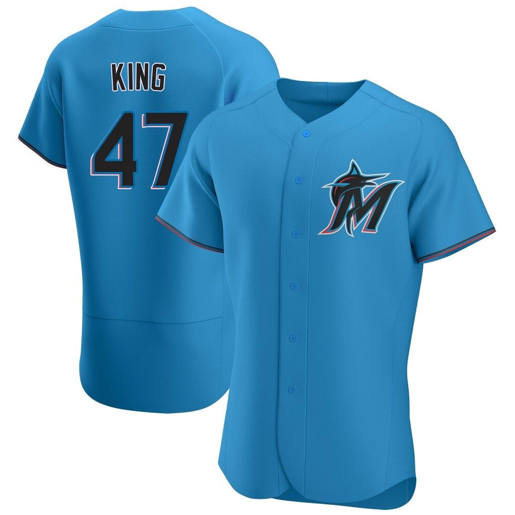 Boles M.Marlins #47 John King Player Blue Home Limited Elite Stitched Jerseys