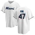 Boles M.Marlins #47 John King Player White  Home Game Stitched Jerseys