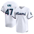 Boles M.Marlins #47 John King Player White  Home Limited Stitched Jerseys