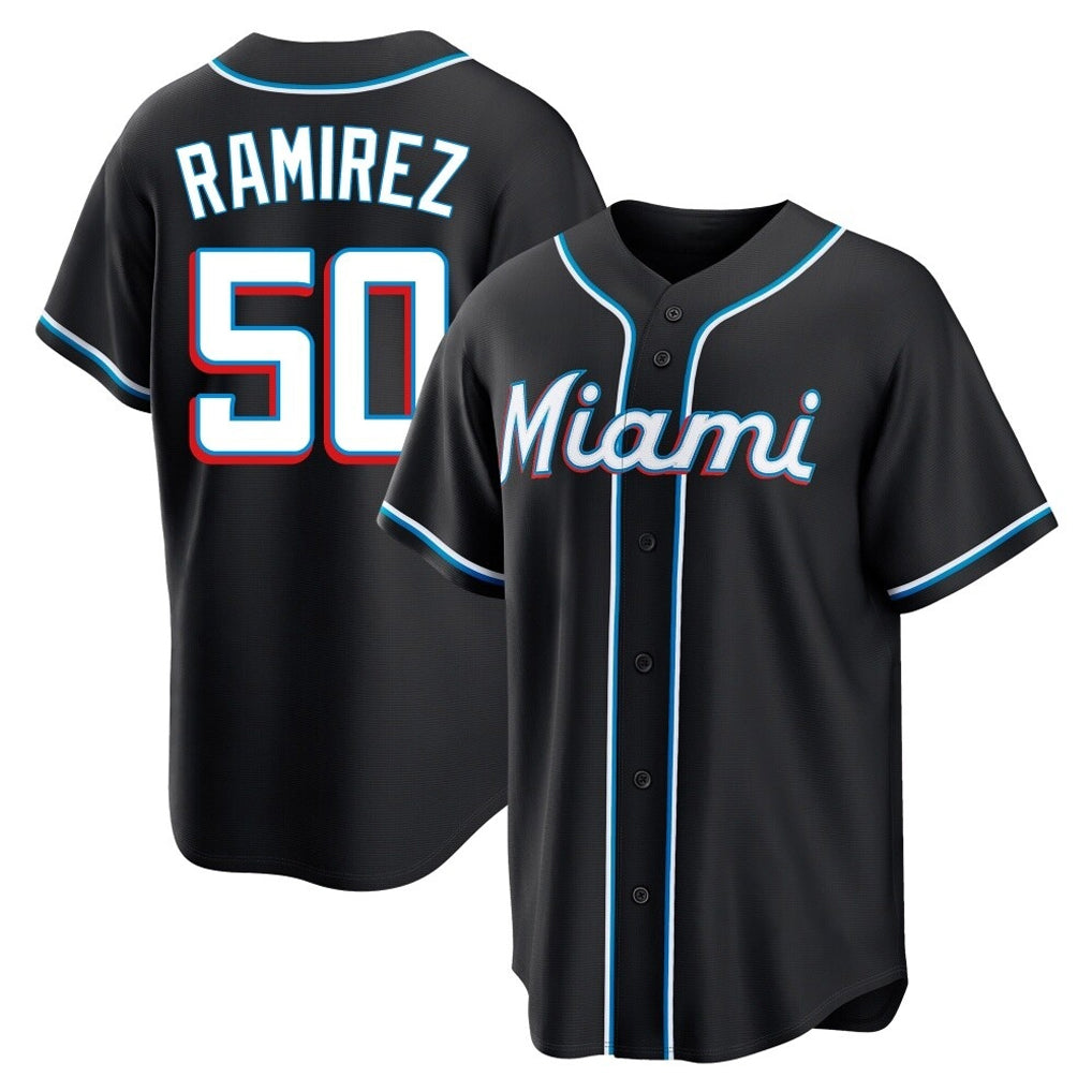 Boles M.Marlins #50 Agustin Ramirez Player Black Fashion Out Home Game Stitched Jerseys
