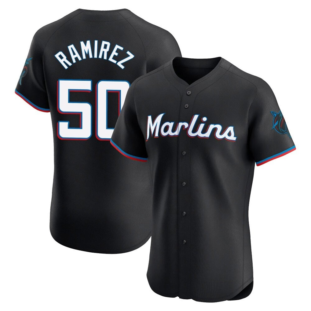 Boles M.Marlins #50 Agustin Ramirez Player Black Vapor Home Limited Elite Stitched Jerseys