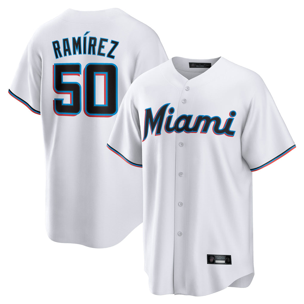 Boles M.Marlins #50 Agustin Ramirez Player White  Home Game Stitched Jerseys