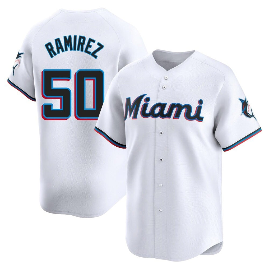 Boles M.Marlins #50 Agustin Ramirez Player White  Home Limited Stitched Jerseys