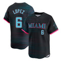 Boles M.Marlins #6 Otto Lopez Player Black City Connect Home Limited Stitched Jerseys