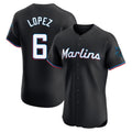 Boles M.Marlins #6 Otto Lopez Player Black Vapor Home Limited Elite Stitched Jerseys