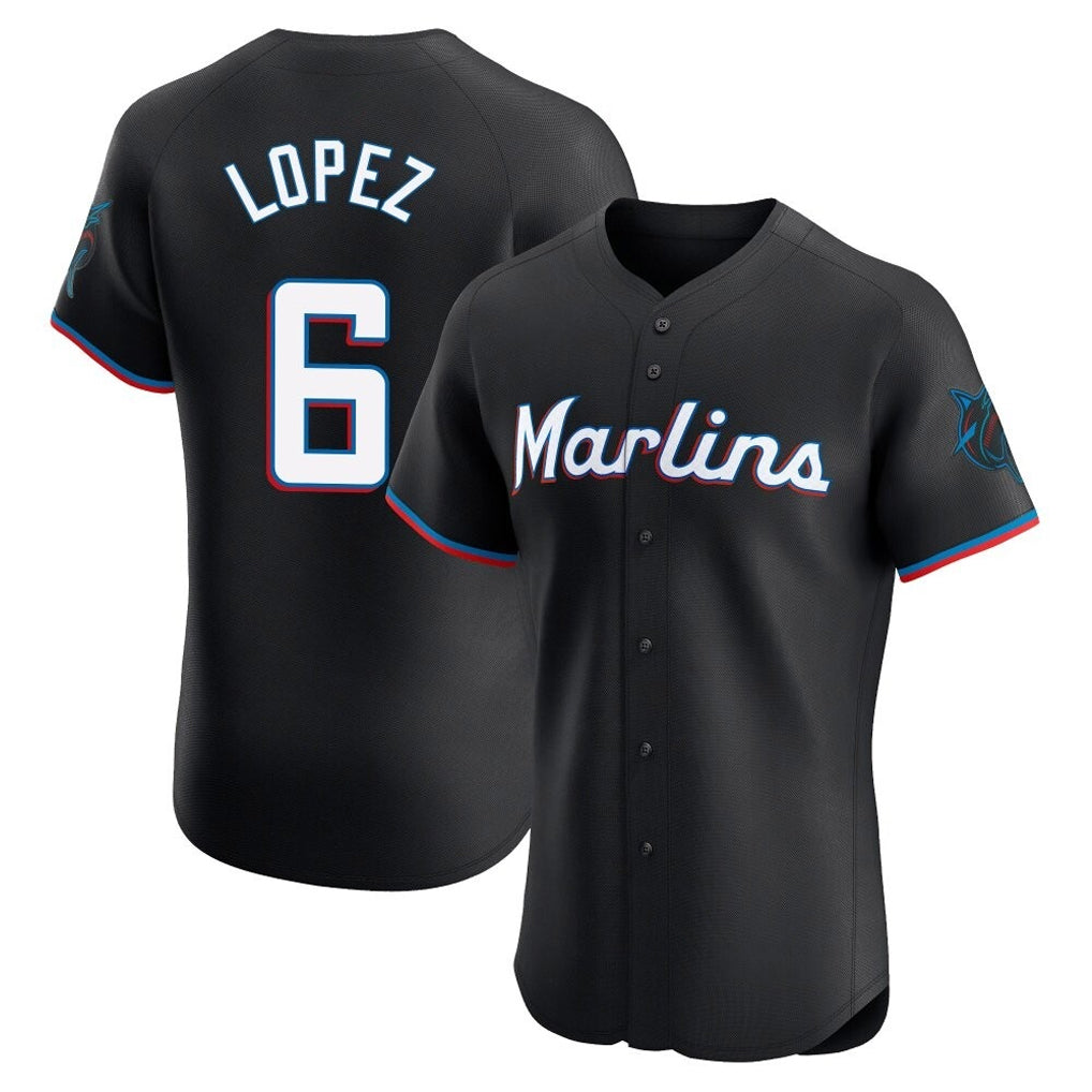 Boles M.Marlins #6 Otto Lopez Player Black Vapor Home Limited Elite Stitched Jerseys