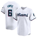 Boles M.Marlins #6 Otto Lopez Player White  Home Limited Stitched Jerseys