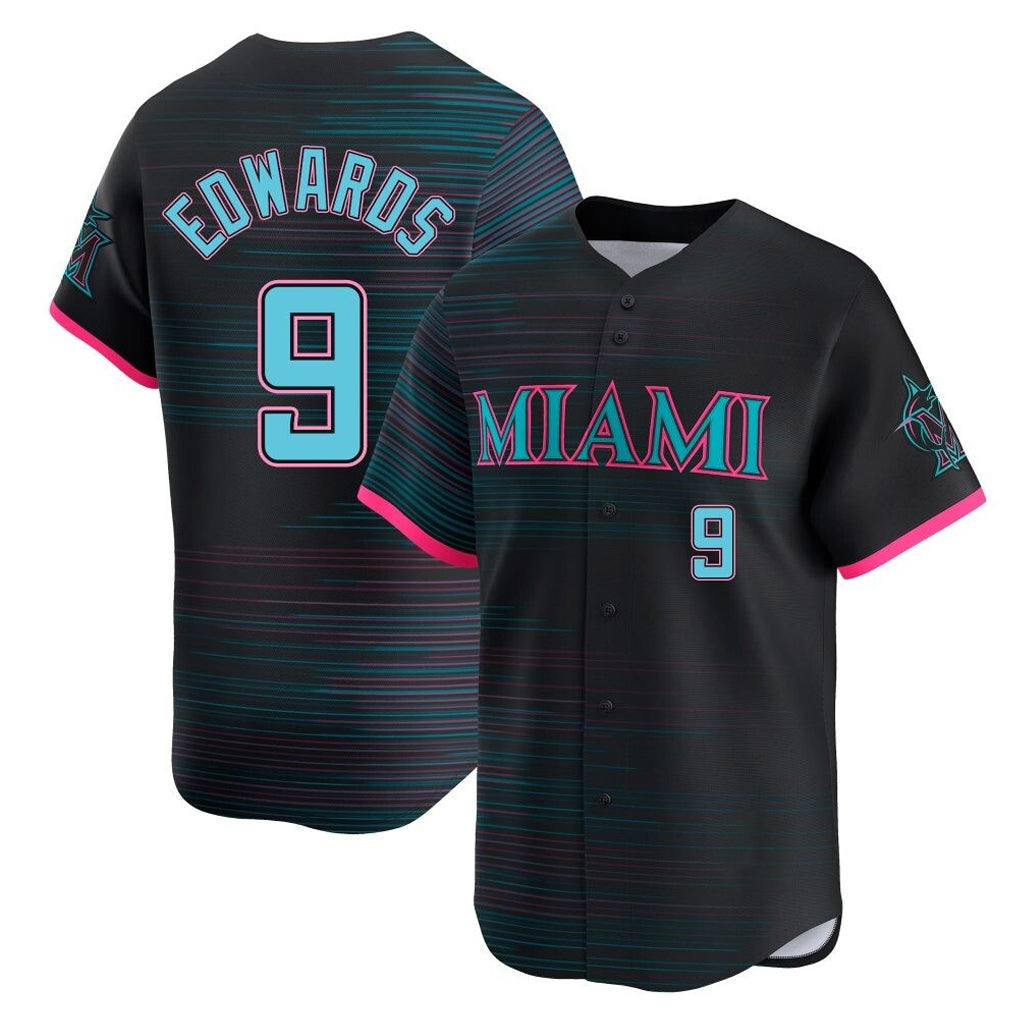 Boles M.Marlins #9 Xavier Edwards Player Black City Connect Home Limited Stitched Jerseys