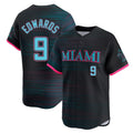 Boles M.Marlins #9 Xavier Edwards Player Black City Connect Home Limited Stitched Jerseys