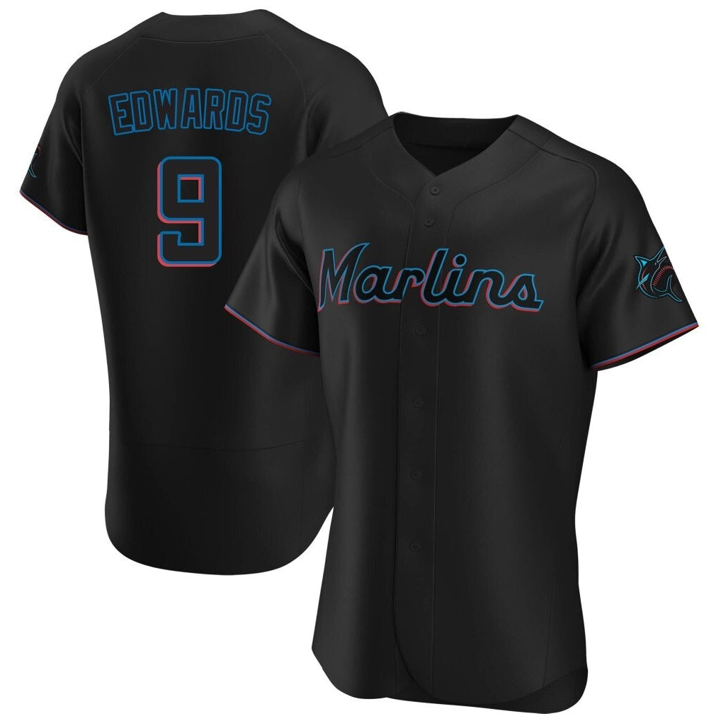 Boles M.Marlins #9 Xavier Edwards Player Black Home Limited Elite Stitched Jerseys