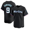 Boles M.Marlins #9 Xavier Edwards Player Black  Home Limited Stitched Jerseys