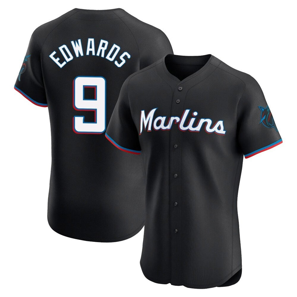 Boles M.Marlins #9 Xavier Edwards Player Black Vapor Home Limited Elite Stitched Jerseys