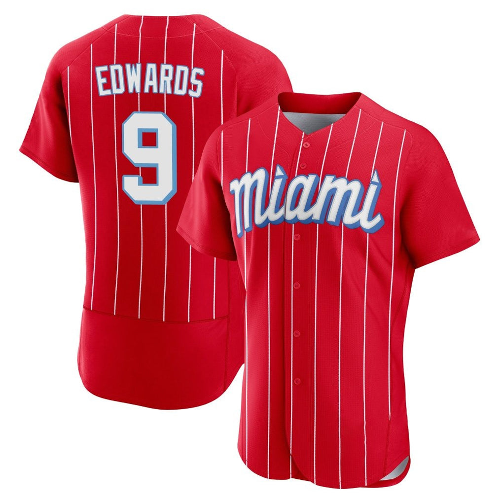 Boles M.Marlins #9 Xavier Edwards Player Red City Connect Home Limited Elite Stitched Jerseys