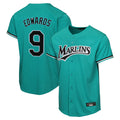 Boles M.Marlins #9 Xavier Edwards Player Teal Home Game Stitched Jerseys