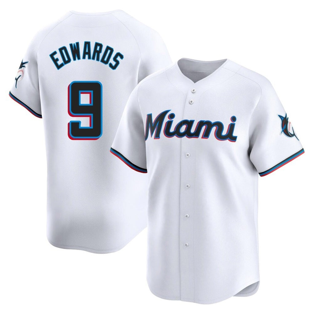 Boles M.Marlins #9 Xavier Edwards Player White  Home Limited Stitched Jerseys