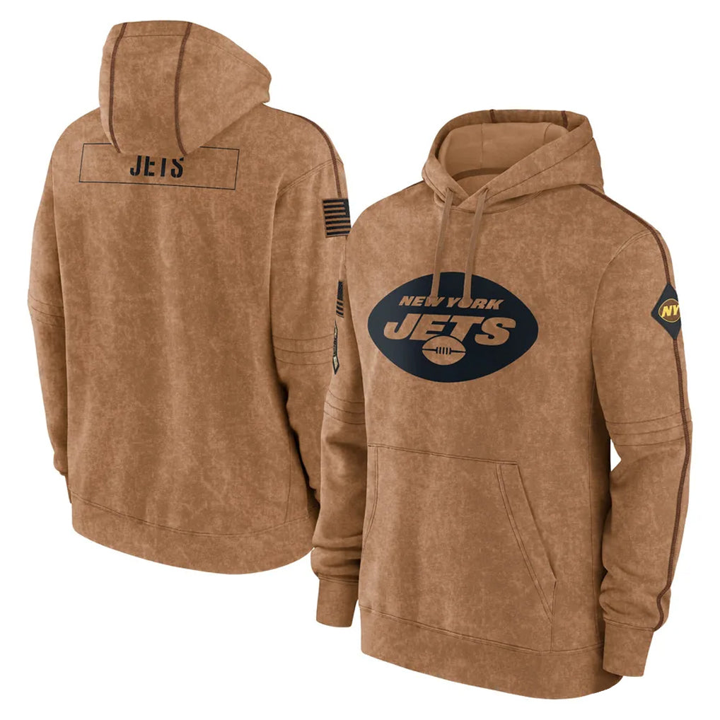 Boles NY.Jets Brown Salute to Service Pullover Hoodies Limited Game Blank Player Stitched Jerseys