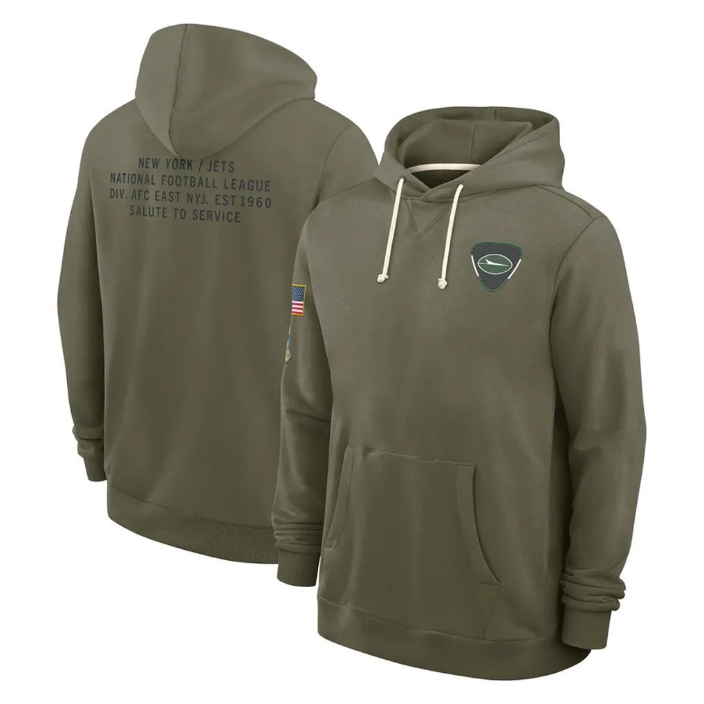 Boles NY.Jets Olive Salute to Service Pullover Hoodies Limited Blank Player Stitched Jerseys