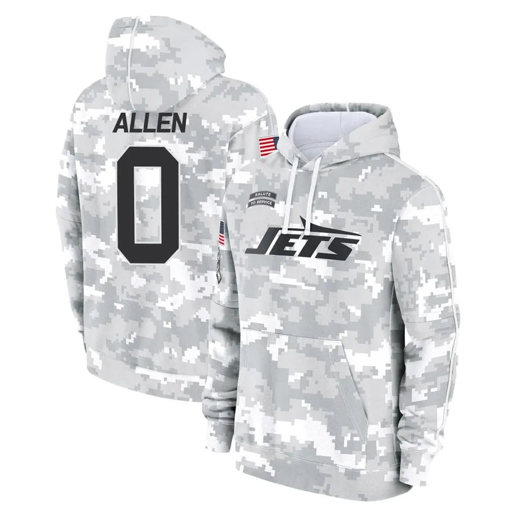 Boles NY.Jets #0 Braelon Allen Player Arctic Camo Salute to Service Pullover Hoodies Limited Game Stitched Jerseys