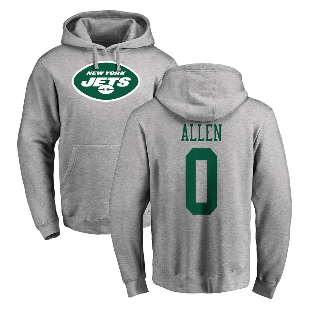 Boles NY.Jets #0 Braelon Allen Player Gray LOGO Pullover Hoodies Limited Game Stitched Jerseys