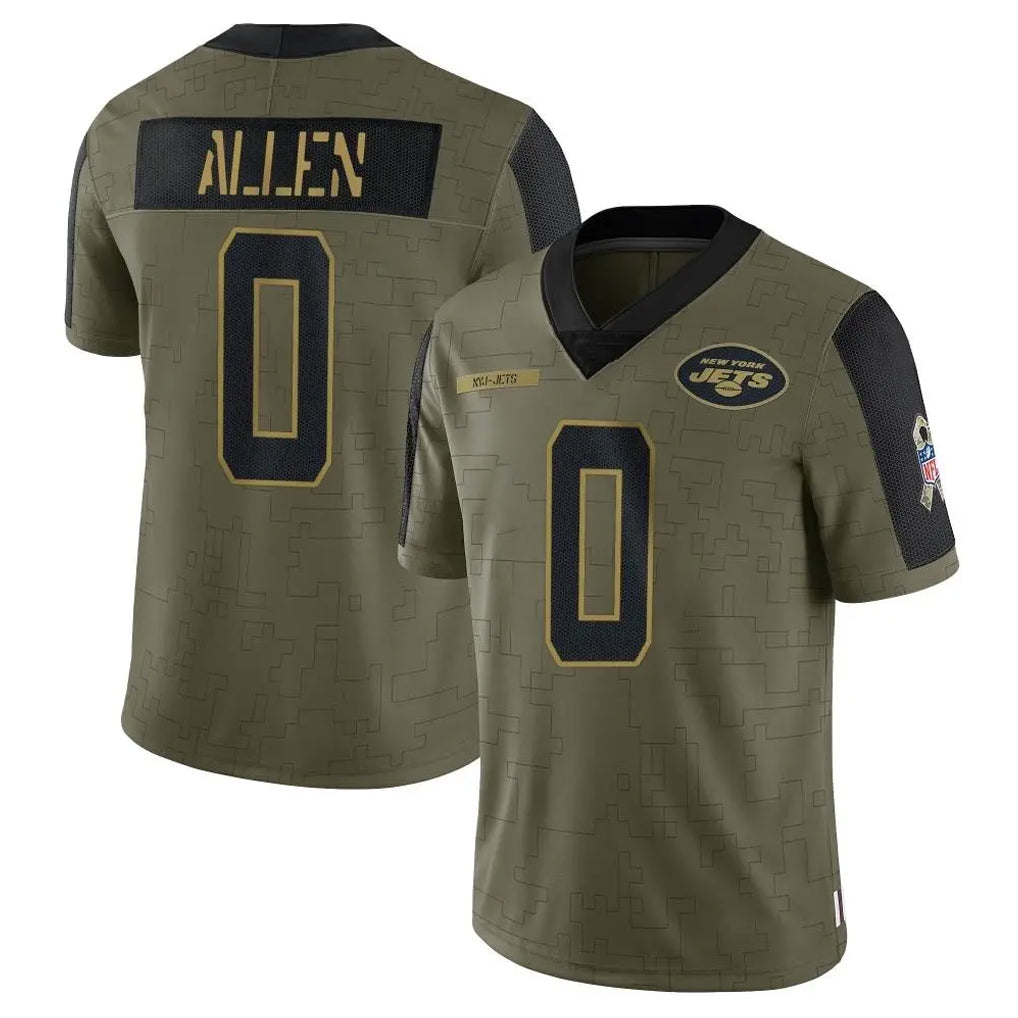 Boles NY.Jets #0 Braelon Allen Player Olive Salute To Service Limited Game Stitched Jerseys