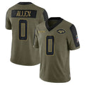 Boles NY.Jets #0 Braelon Allen Player Olive Salute To Service Limited Game Stitched Jerseys