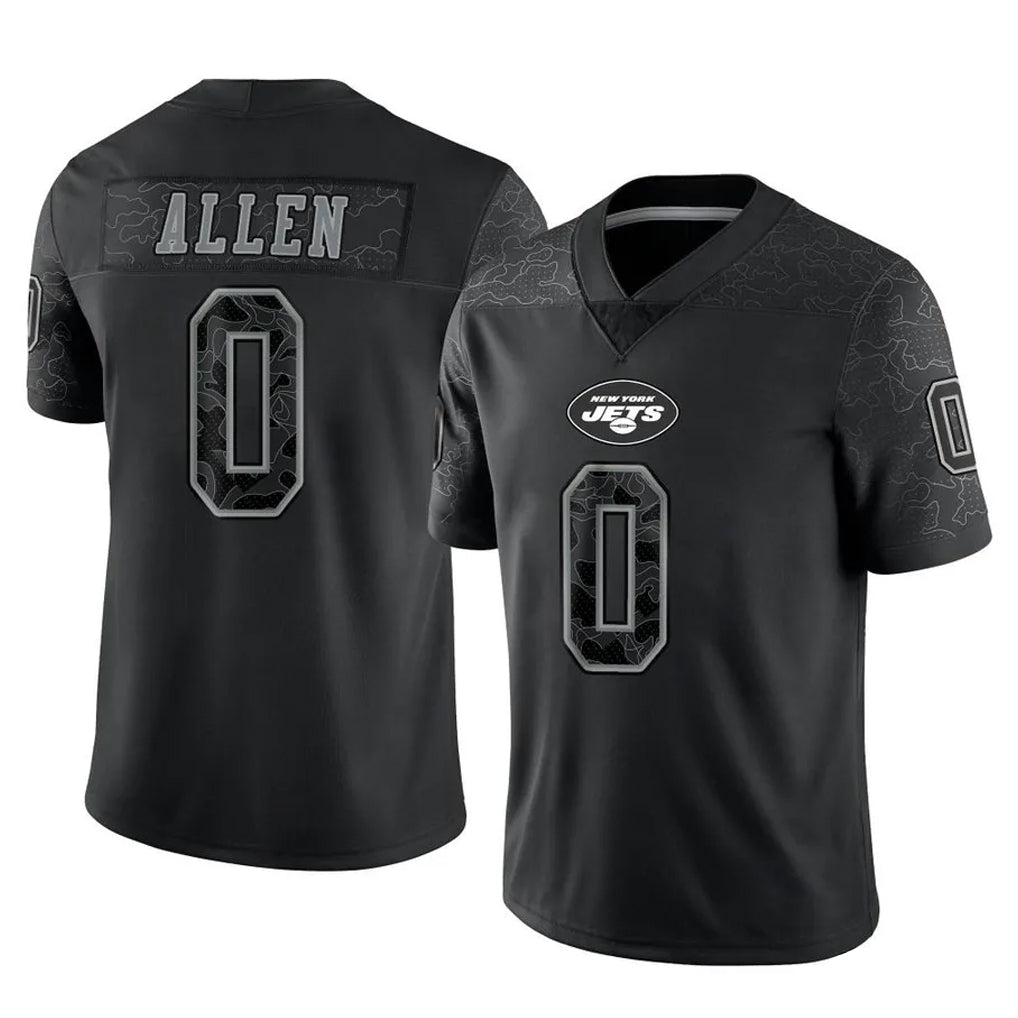 Boles NY.Jets #0 Braelon Allen Player Stealth Black Limited Reflective Home Game Stitched Jerseys