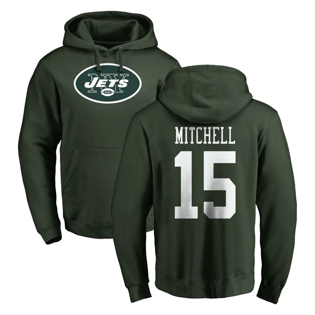 Boles NY.Jets #15 Adonai Mitchell Player Green LOGO Pullover Hoodies Limited Game Stitched Jerseys